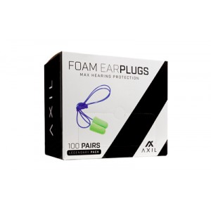 AXIL FOAM EAR PLUGS 100 PAIR W/LNYRD