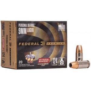 FED HYDRA-SHOK 9MM 124GR HP 20/500