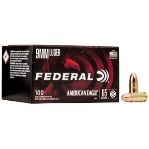 FED AM EAGLE 9MM 115GR FMJ 100/500