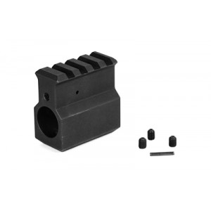 LBE .750 GAS BLOCK W/RAIL BLK