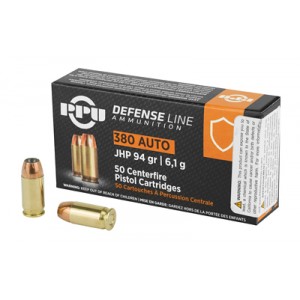 PPU 380ACP JHP 94GR 50/1000