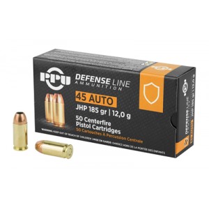 PPU 45ACP JHP 185GR 50/500