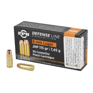 PPU 9MM JHP 115GR 50/1000