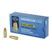 PPU 9MM FMJ 115GR 50/1000