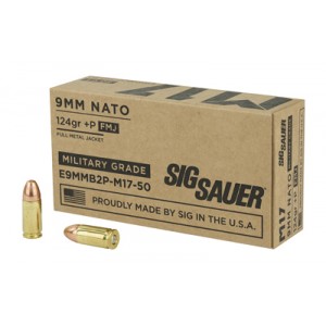 SIG AMMO 9MM M17 124GR +P FMJ 50/100