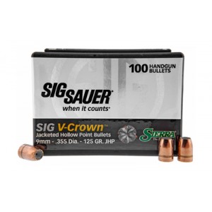 SIERRA V-CROWN 9MM 125GR JHP